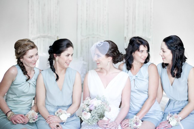 Powder Blue Bridesmaids :: :: Pretty Pastel and Powder Blue DIY South African Wedding captured by Nadine Aucamp Photography :: Published on Confetti Daydreams Wedding Blog