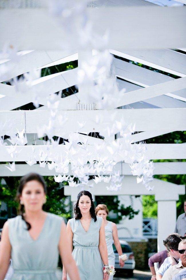 White paper cranes - 600 Origami Birds!  :: Pretty Pastel and Powder Blue DIY South African Wedding captured by Nadine Aucamp Photography :: Published on Confetti Daydreams Wedding Blog 