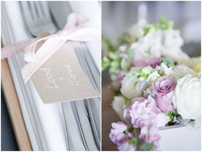 Pink, lavender and white floral centerpiece - wedding decor  :: Pretty Pastel and Powder Blue DIY South African Wedding captured by Nadine Aucamp Photography :: Published on Confetti Daydreams Wedding Blog  