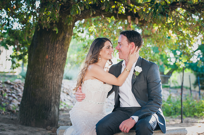 Outdoor Couple Portraits // Vintage Elegance Neutral South African Wedding //Lauren Kriedemann photography // via www.ConfettiDaydreams.com // 