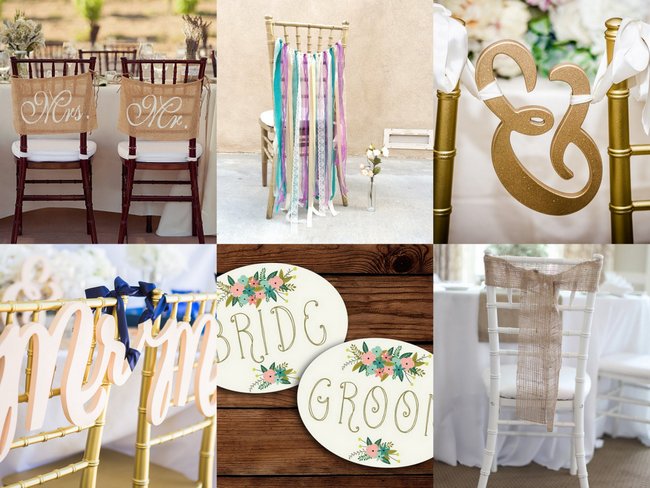 10 Adorable Wedding Chair Signs & Chair Covers