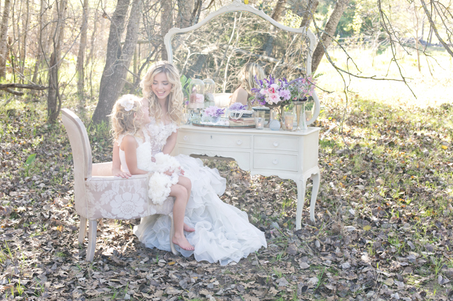 Flower Girl Enchanted Forest Bride :: Anna Georgina Wedding Dress :: Hair and make-up by Karenza :: Veronique Photography :: www.ConfettiDaydreams.com