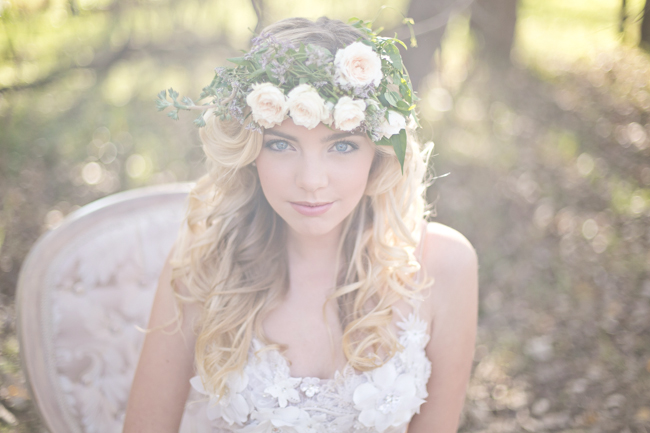  Enchanted Forest Bride :: Anna Georgina Wedding Dress :: Hair and make-up by Karenza :: Veronique Photography :: www.ConfettiDaydreams.com