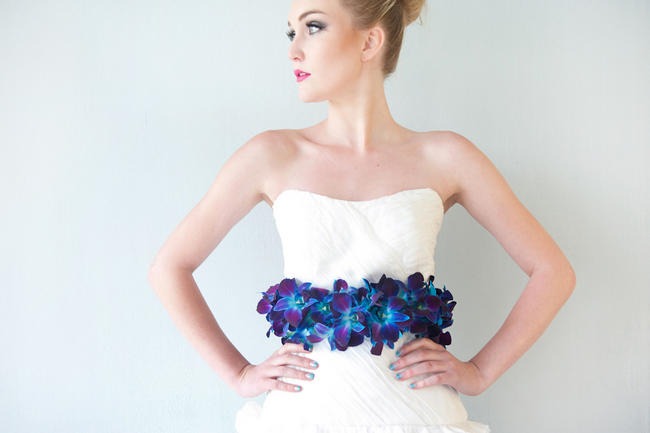 Orchid Belt // Amazing Blue and Purple Orchid Wedding Ideas // ST Photography // Fleur Le Cordeur // Nina Brown Style Coach // Lisa Brown // 