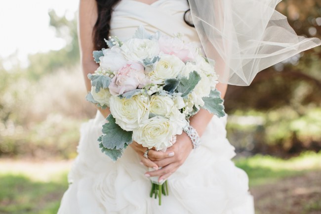Bouquet | Dreamy Blush Pink Grey California Wedding | Marianne Wilson Photography via ConfettiDaydreams.com