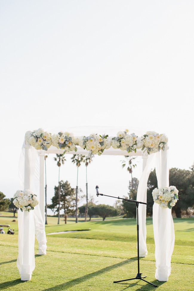 Outdoor Wedding Ceremony | Dreamy Blush Pink Grey California Wedding | Marianne Wilson Photography via ConfettiDaydreams.com