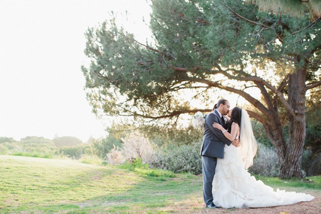 Outdoor Couple Portraits | Dreamy Blush Pink Grey California Wedding | Marianne Wilson Photography via ConfettiDaydreams.com