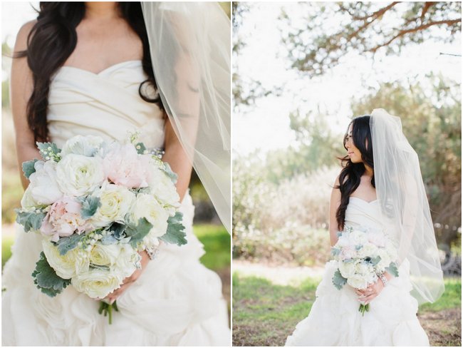 Bouquet | Dreamy Blush Pink Grey California Wedding | Marianne Wilson Photography via ConfettiDaydreams.com