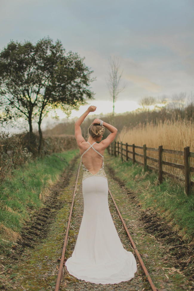Backless Wedding Dress // Bohemian Luxe - Boho Bride - Gibson Bespoke // Kirsty-Lyn Jameson Photography