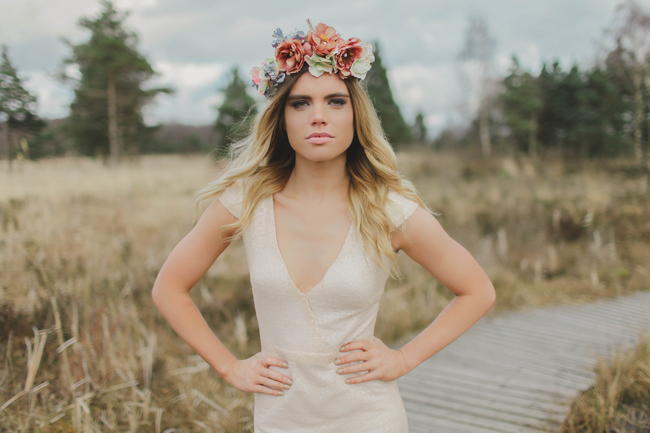 Floral Headpiece // Bohemian Luxe - Boho Bride - Gibson Bespoke // Kirsty-Lyn Jameson Photography