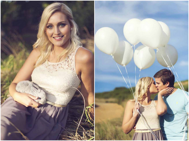 Claire Thomson Bunnies and Balloons Love Shoot