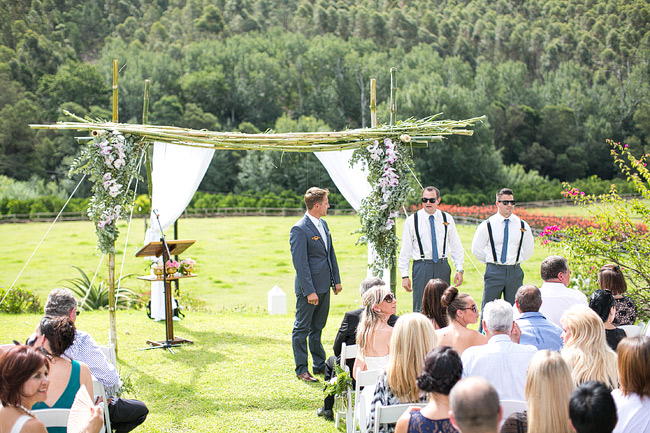 Outdoor Wedding Ceremony / Totally Gorgeous Glitter Blush Pink Gold South African Wedding / Adene Photography /