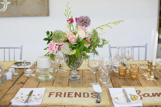 Wedding Decor: Outdoor Spring Tablescape / Totally Gorgeous Glitter Blush Pink Gold South African Wedding / Adene Photography /