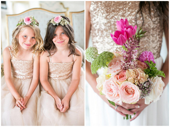 Flower Girls / Totally Gorgeous Glitter Blush Pink Gold South African Wedding / Adene Photography /