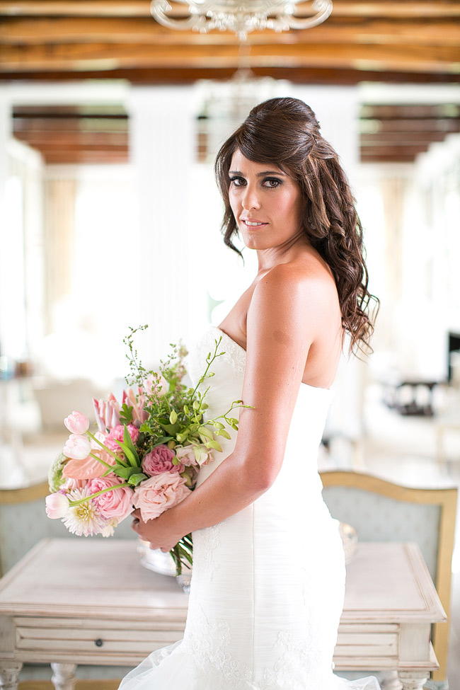 Blush Pink Bouquet by Anli Wahl / Totally Gorgeous Glitter Blush Pink Gold South African Wedding / Adene Photography /