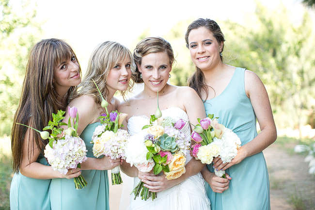 Mint Bridesmaid Dresses with Bouquets // Adene Photography // Anli Wahl Flowers