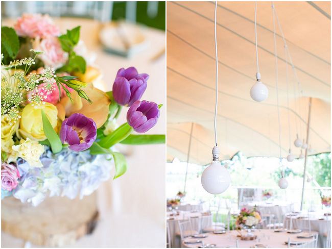  Bright Yellow Purple Pink Tulip Garden Wedding Floral Table Decor at Olive Rock// Adene Photography // Anli Wahl Flowers