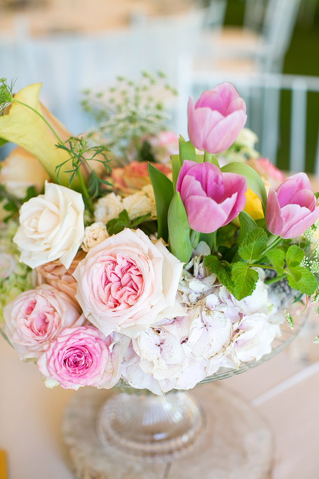  Bright Yellow Purple Pink Tulip Garden Wedding Floral Table Decor at Olive Rock// Adene Photography // Anli Wahl Flowers