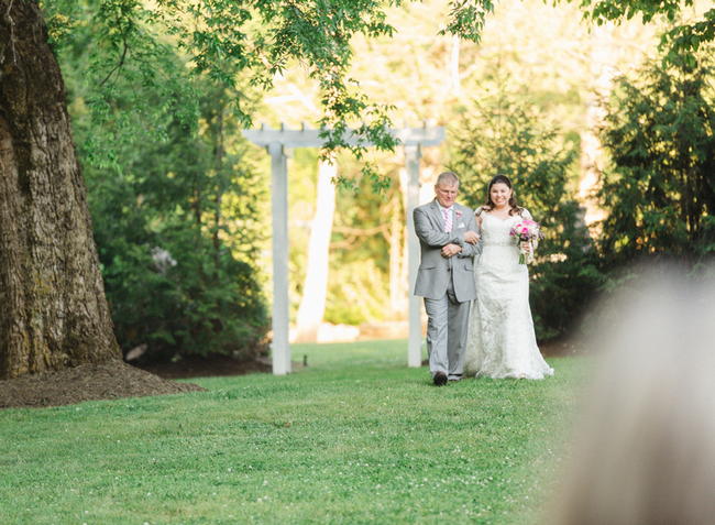 Outdoor Ceremony // Old Southern Charm Garden Wedding in Pink and Gray // JoPhoto 