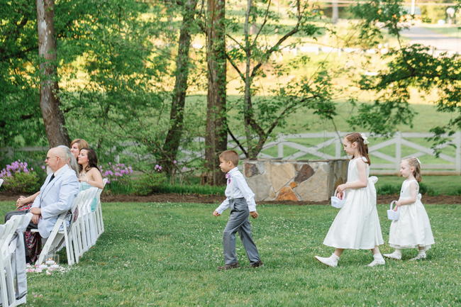 Outdoor Wedding Ceremony // Old Southern Charm Garden Wedding in Pink and Gray // JoPhoto 