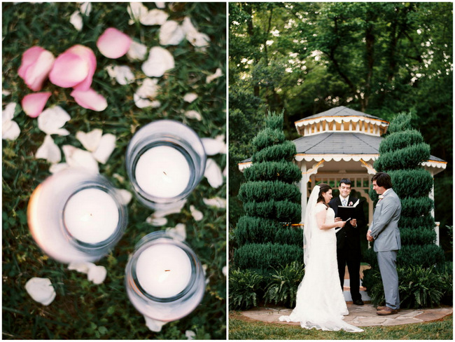 Outdoor Ceremony Decor // Old Southern Charm Garden Wedding in Pink and Gray // JoPhoto 