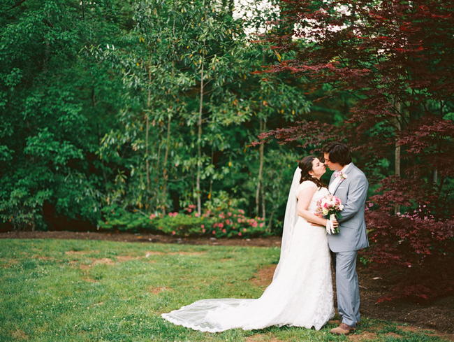 Outdoor Couple Portraits  // Old Southern Charm Garden Wedding in Pink and Gray // JoPhoto 