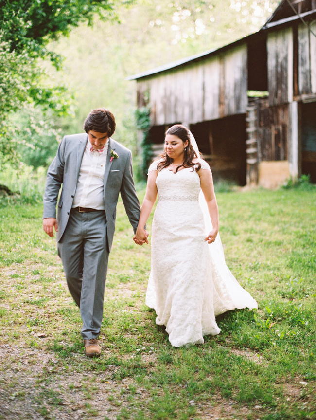 Outdoor Couple Portraits  // Old Southern Charm Garden Wedding in Pink and Gray // JoPhoto 