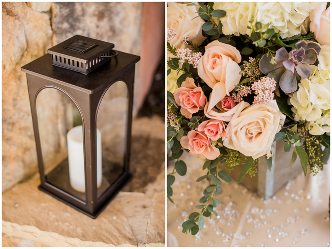 Floral Table Decor // Rustic Country Wedding in Blush Navy // Meet The Burks Photography