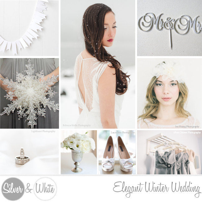 Silver Grey and White Winter Wedding Ideas ConfettiDaydreams 