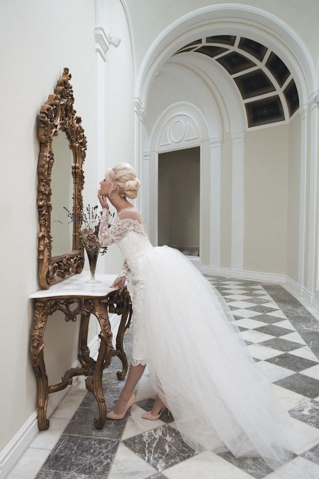 21 Ridiculously Stunning Long Sleeved Wedding Dresses \\ House of Mooshki - Confetti Daydreams via Burnett's Boards