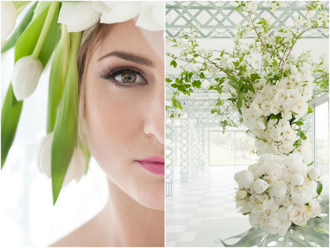 White Tulip Flower Crown by Fleur le Cordeur / ST Photography / Hair by Licia Van der Merwe / Lisa Brown Make Up /