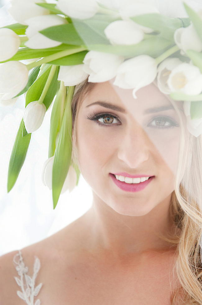 White Tulip Flower Crown by Fleur le Cordeur / ST Photography / Hair by Licia Van der Merwe / Lisa Brown Make Up /