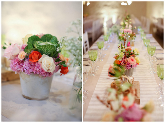 Vegetable Floral Centerpiece // Reception Decor // Colourful Nooitgedacht Wedding on a rainy South African day  // Nikki Meyer photography