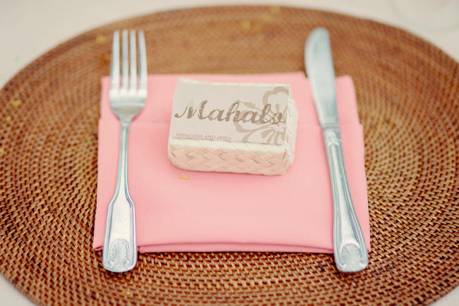 Place Setting // Rustic Coral & Mint Destination Beach Wedding Reception // BellaEva Photography