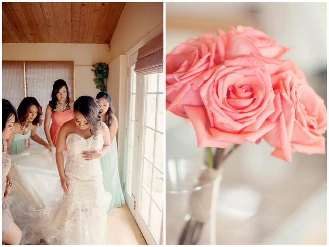 Romantically Rustic Coral & Mint Maui Destination Beach Wedding // BellaEva Photography