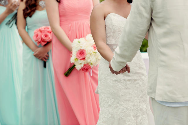 Maui Beach Wedding Ceremony // Rustic Coral & Mint Destination Beach Wedding // BellaEva Photography