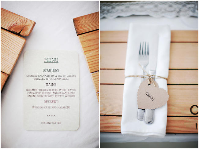 Wood Place Mats //Organic Grey and Green Wedding Reception Decor at Silvermist, Cape Town // Moira West Photography
