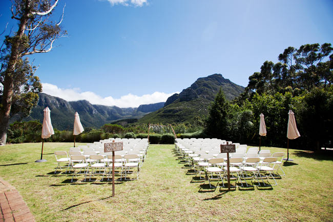 Outdoor Mountain Wedding Ceremony at Silvermist, Cape Town // Moira West Photography