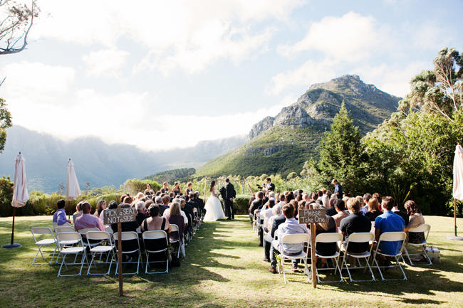 Outdoor Mountain Wedding Ceremony at Silvermist, Cape Town // Moira West Photography