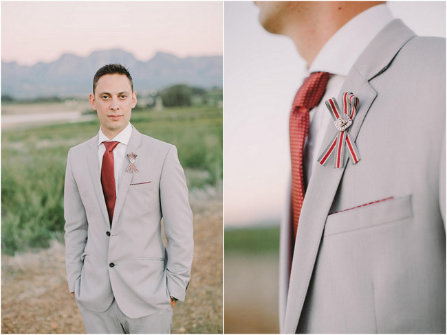 Grooms Details //  Beautiful Outdoor Wedding Reception // Elegant Grey and Burgundy Vintage Wedding at Nantes Estate // Charlene Schreuder Photography