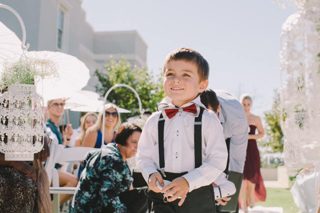 Page Boy //  Beautiful Outdoor Wedding Reception // Elegant Grey and Burgundy Vintage Wedding at Nantes Estate // Charlene Schreuder Photography