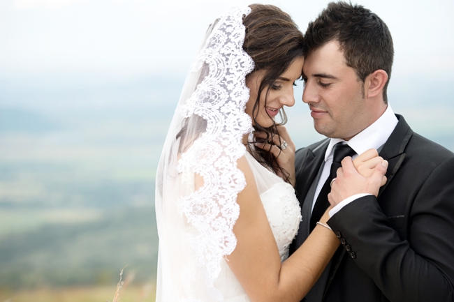 Dreamy Outdoor Couple Portraits // Pink and Grey Lace Filled South African Wedding // Stella Uys Photography