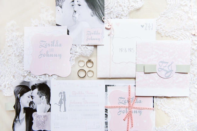 Stationery // Pink and Grey Lace Filled South African Wedding // Stella Uys Photography