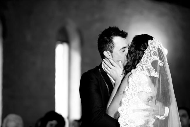 First Kiss // Wedding Ceremony // Pink and Grey Lace Filled South African Wedding // Stella Uys Photography