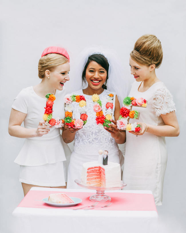 Cute Pink and White Retro, Sixties- Inspired Wedding Ideas // Ping Photography 