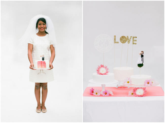 Cute Pink and White Retro, Sixties- Inspired Wedding Ideas // Ping Photography 