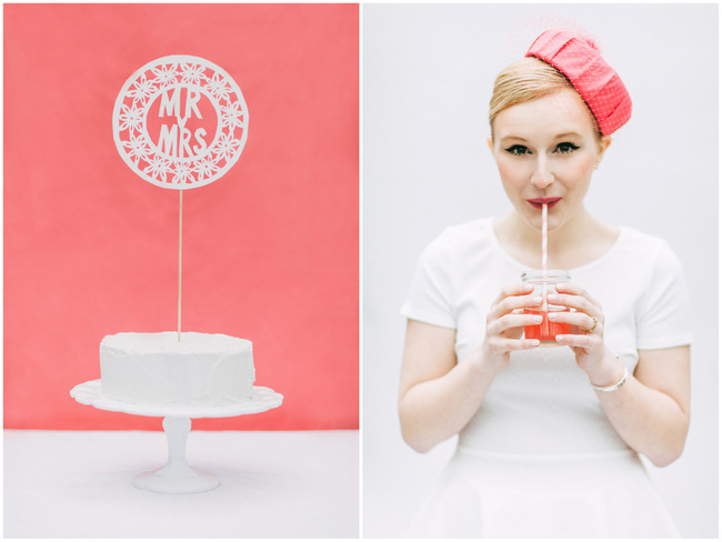 Cute Pink and White Retro, Sixties- Inspired Wedding Ideas // Ping Photography 