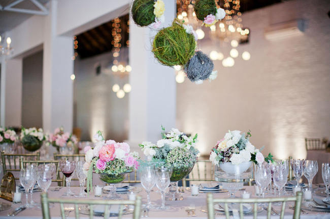 Suspended Hanging Wedding Reception Decor // Romantic South African Molenvliet Wedding in Pink and Ivory (Moira West Photography) (1)