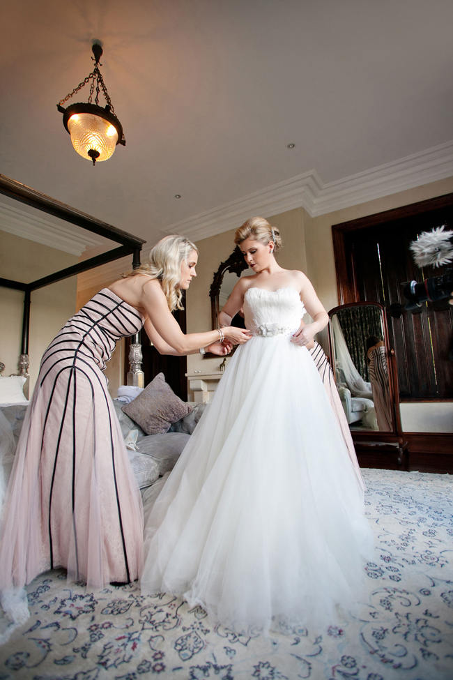 feathered Wedding Dress // Romantic South African Molenvliet Wedding in Pink and Ivory (Moira West Photography) (44)