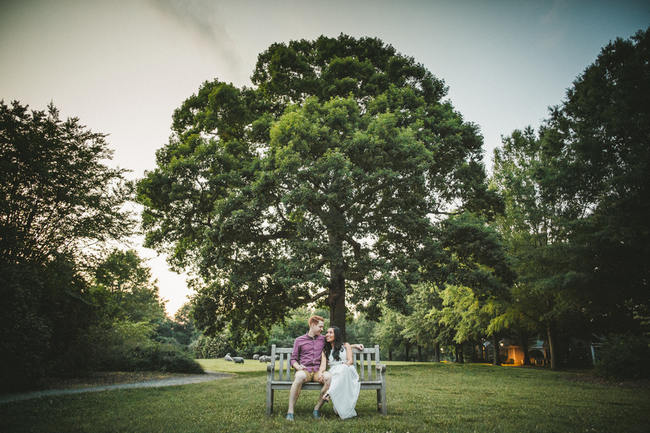 Totally rad Wes Anderson-Inspired vintage picnic engagement shoot photographs // Tesar Photography